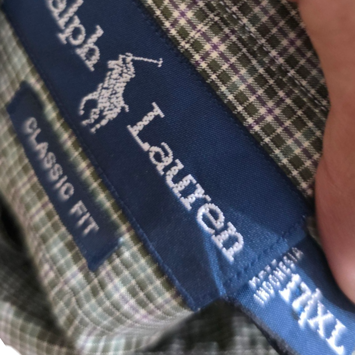 Camisa Ralph Lauren Xgrande Xl Cuadros Verde Pony Morado