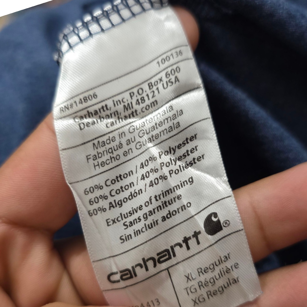 Playera Carhartt Xgrande Xl Azul