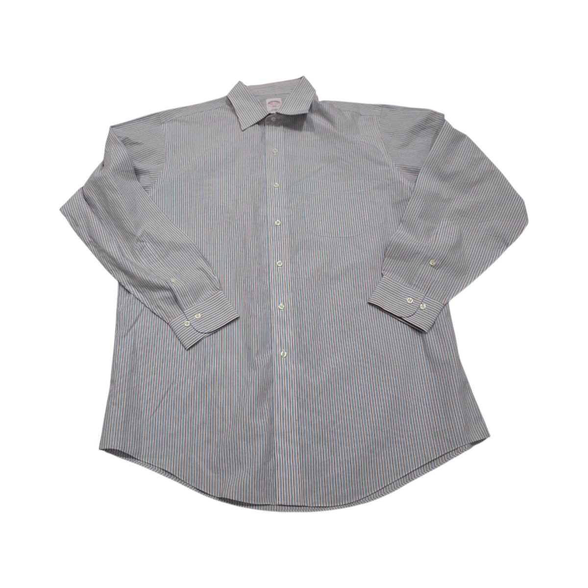 Camisa Brooks Brothers Grande L 16 1/2 Coral Y Azul