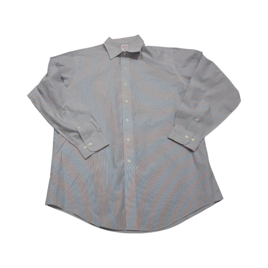 Camisa Brooks Brothers Grande L 16 1/2 Coral Y Azul