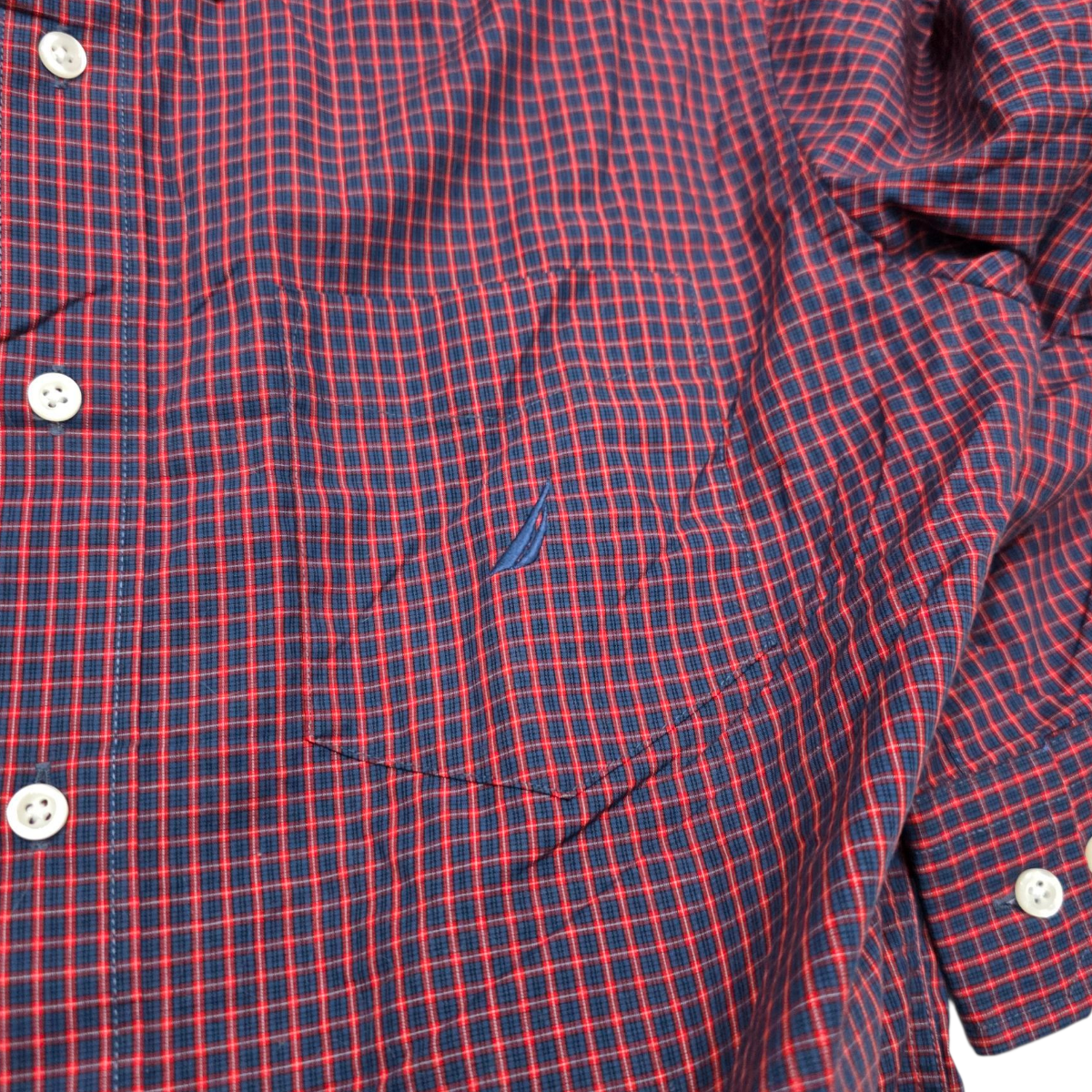 Camisa Nautica Classic Fit Mediana M Cuadro Azul Rojo