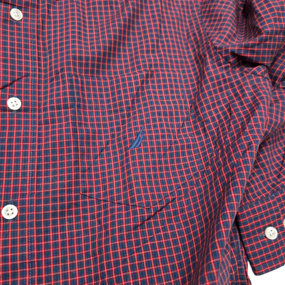 Camisa Nautica Classic Fit Mediana M Cuadro Azul Rojo