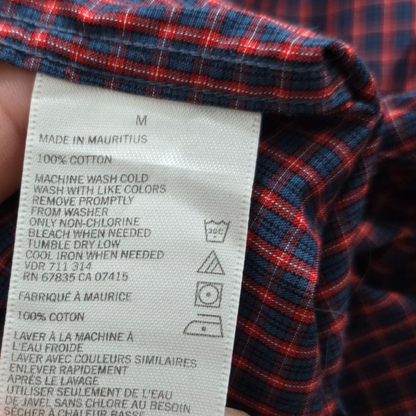 Camisa Nautica Classic Fit Mediana M Cuadro Azul Rojo