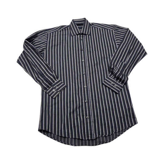 Camisa Burberry Chico S Azul Y Gris Lineas