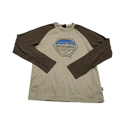 Sudadera Delgada Patagonia Mediana M Cafe Claro Mangas Cafe