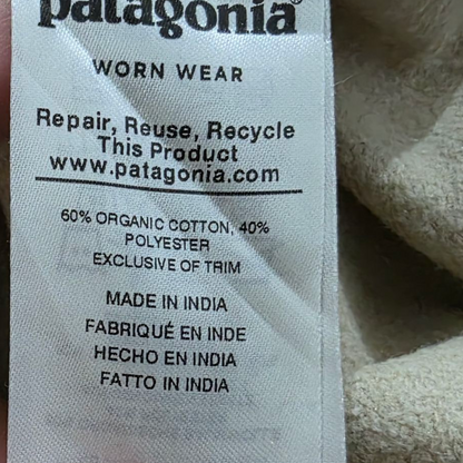 Sudadera Delgada Patagonia Mediana M Cafe Claro Mangas Cafe