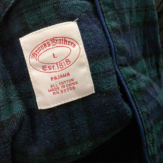 Camisa De Pijama Brooks Brothers Grande L Verde