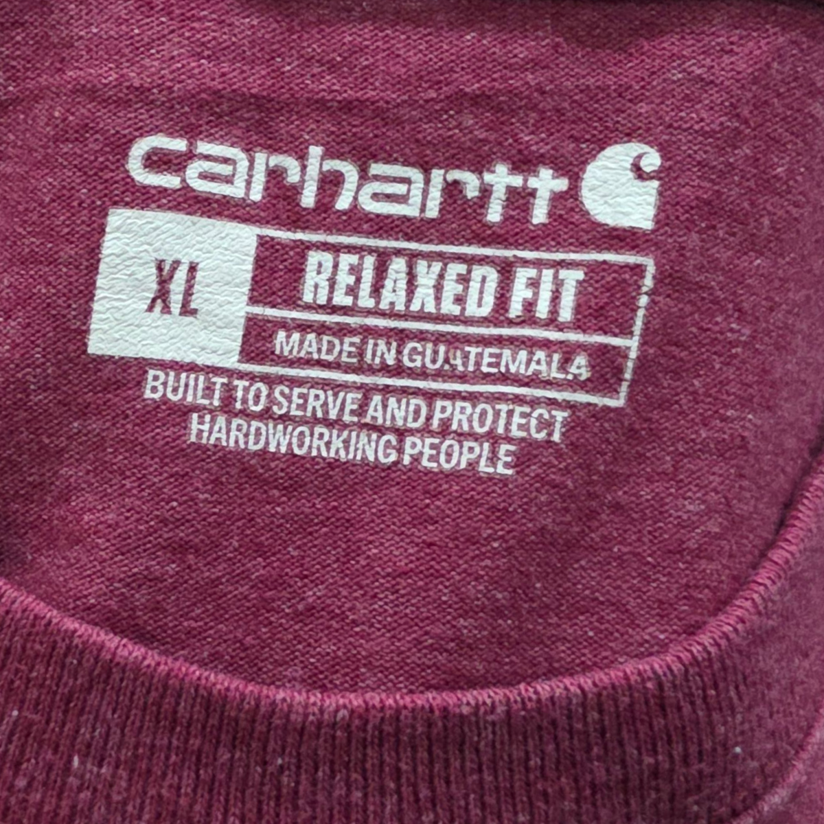 Playera Carhartt Relaxed Fit Xgrande Xl Vino