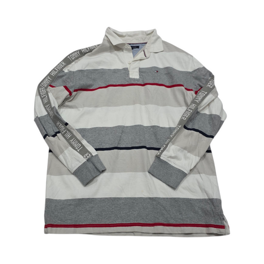 Playera Polo Manga Larga Tommy Hilfiger Grande L Gris