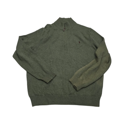 Sueter Medio Cierre Ralph Lauren Xgrande Xl Verde Pony Vino