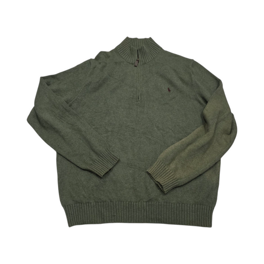 Sueter Medio Cierre Ralph Lauren Xgrande Xl Verde Pony Vino