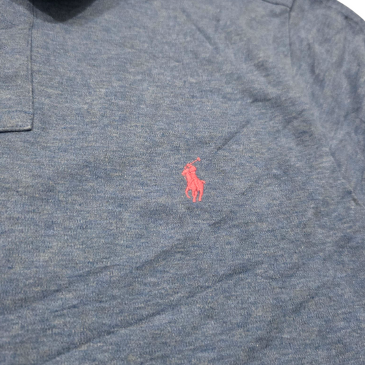Playera Polo Ralph Lauren Mediana M Azul Claro Pony Rosa