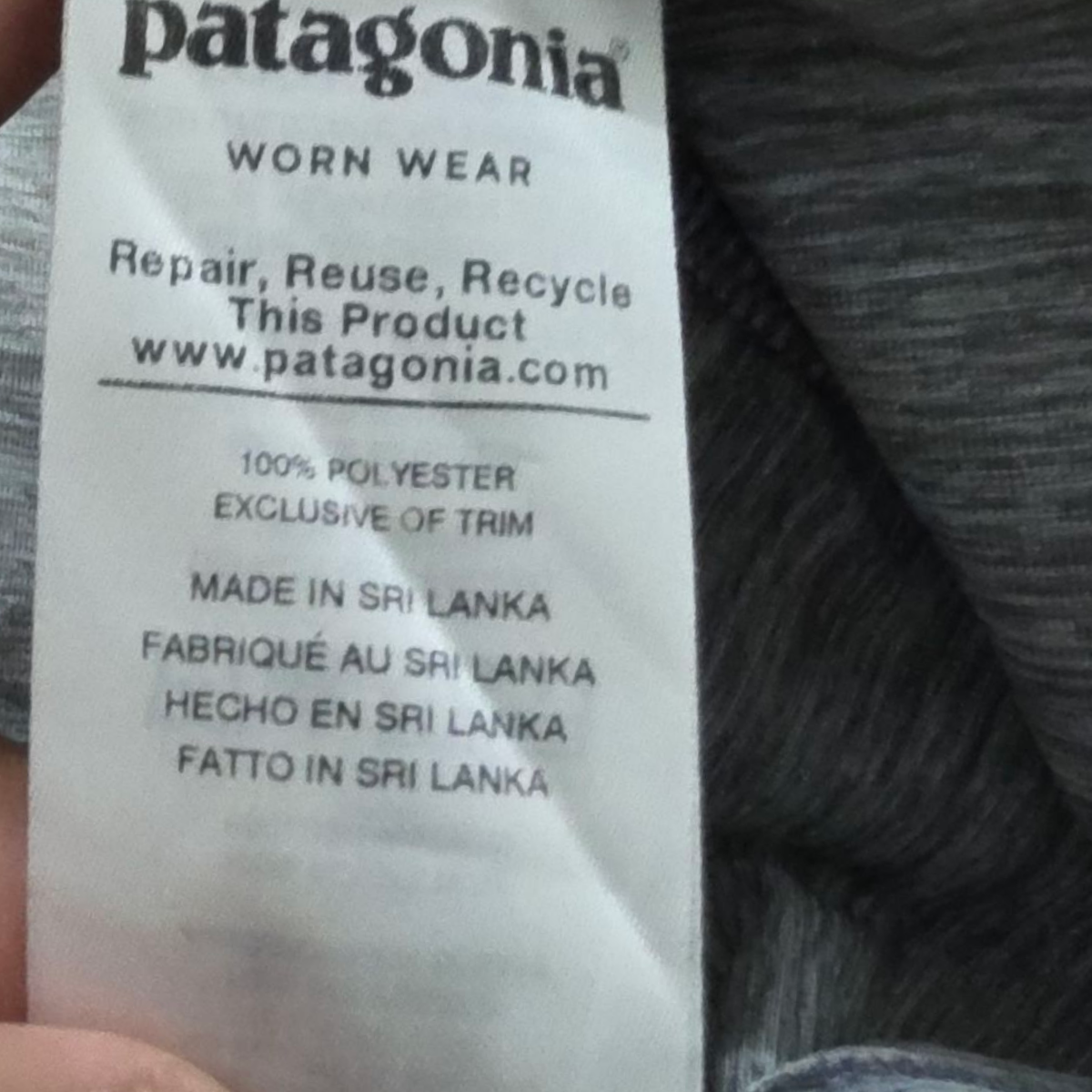 Playera Manga Larga Patagonia Grande L Gris