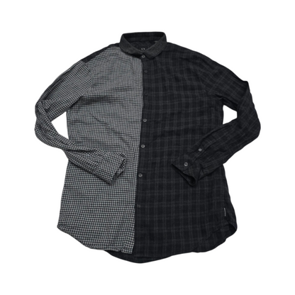 Camisa Armani Exchange Grande L Gris Con Negro