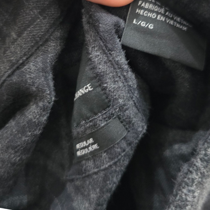 Camisa Armani Exchange Grande L Gris Con Negro