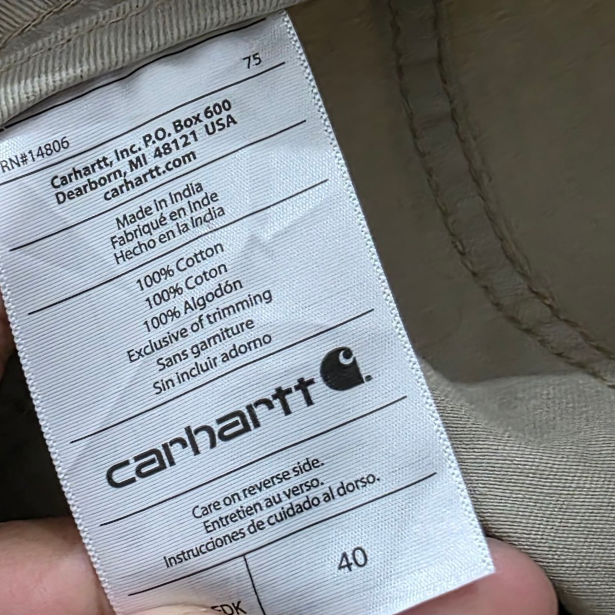 Bermuda Cargo Carhartt Talla 40 Caqui