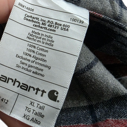 Camisa Carhartt Xgrande Xl Cuadro Gris