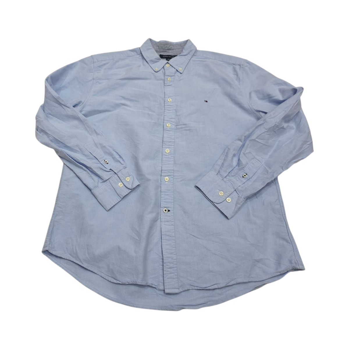 Camisa Custom Fit Tommy Hilfiger Xgrande Xl Azul