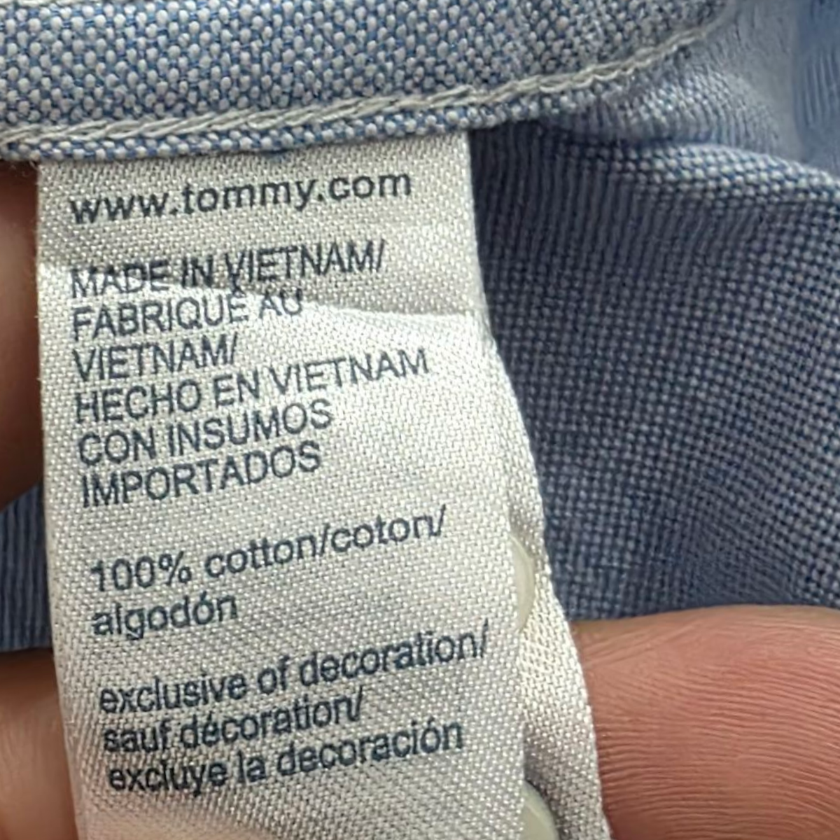Camisa Custom Fit Tommy Hilfiger Xgrande Xl Azul