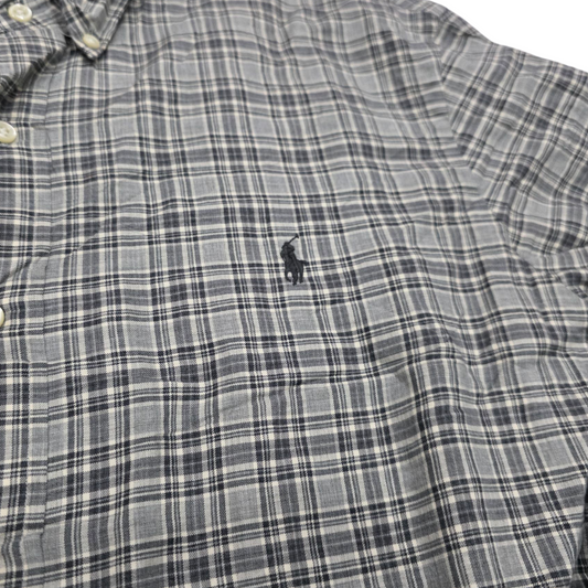 Camisa Slim Fit Ralph Lauren Xgrande Xl Gris