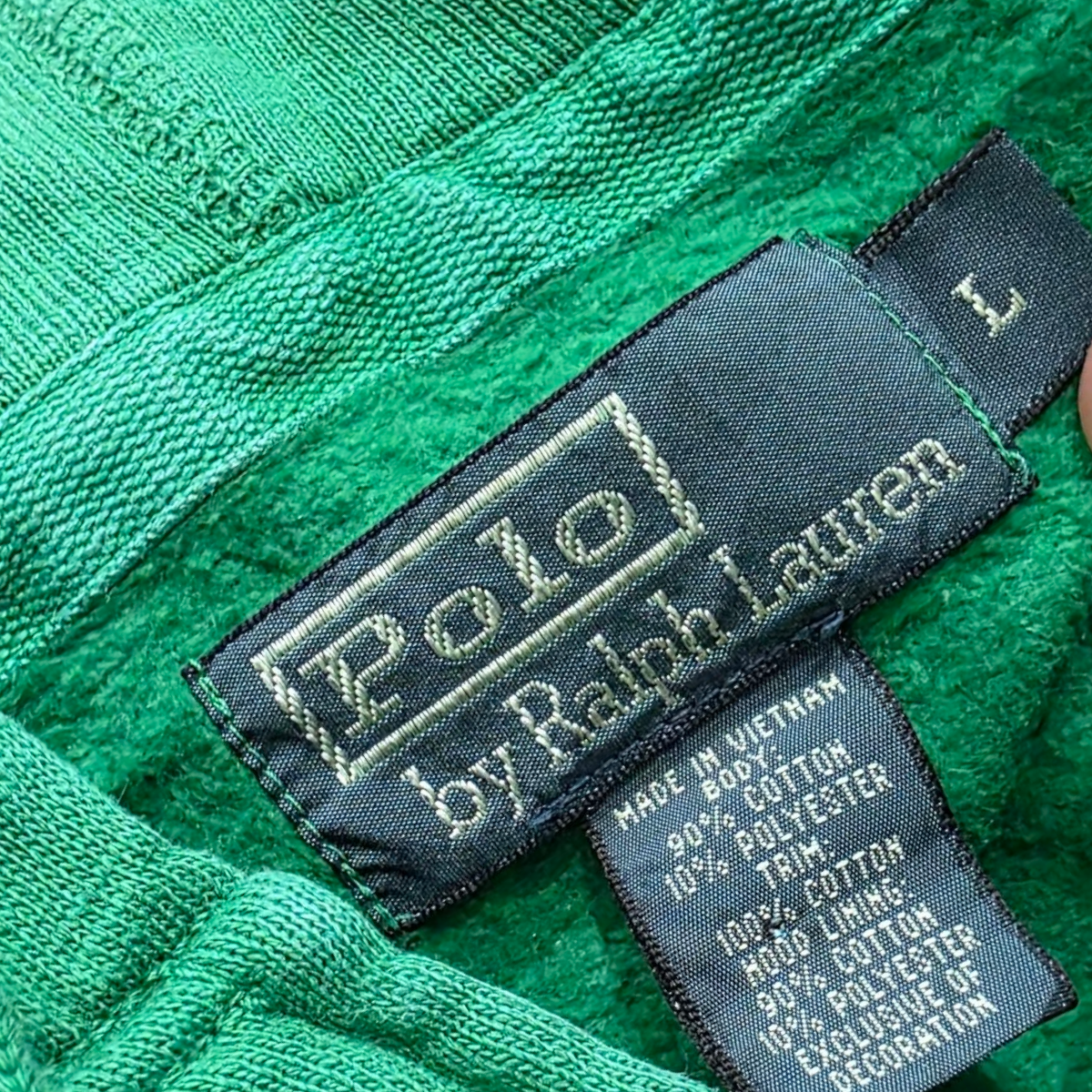 Sudadera Ralph Lauren Grande L Verde Deslavado Pony Azul