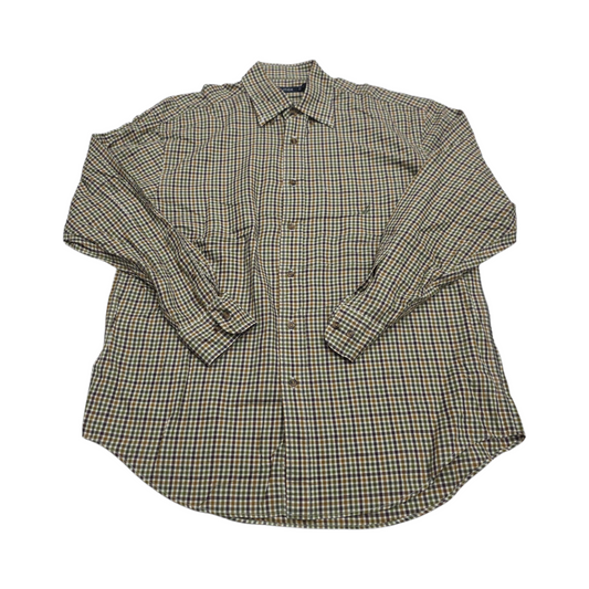 Camisa Nautica Grande L Cuadro Amarillo Verde