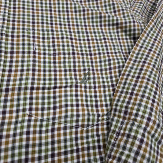 Camisa Nautica Grande L Cuadro Amarillo Verde