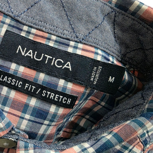 Camisa Nautica Mediana M Cuadro Azul Coral