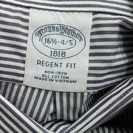 Camisa Brooks Brothers Grande L Lineas Azul Blanco