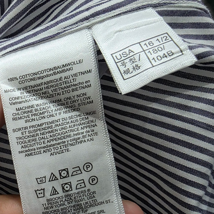 Camisa Brooks Brothers Grande L Lineas Azul Blanco