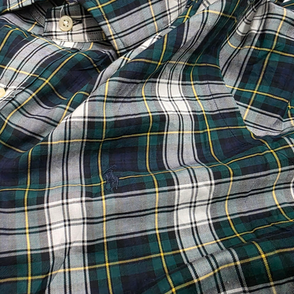 Camisa Classic Fit Ralph Lauren Grande L Cuadro Verde Azul