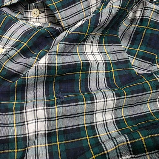 Camisa Classic Fit Ralph Lauren Grande L Cuadro Verde Azul
