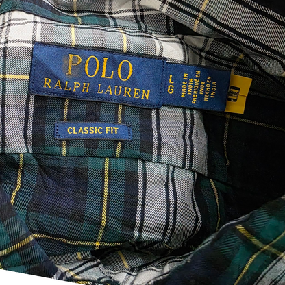 Camisa Classic Fit Ralph Lauren Grande L Cuadro Verde Azul