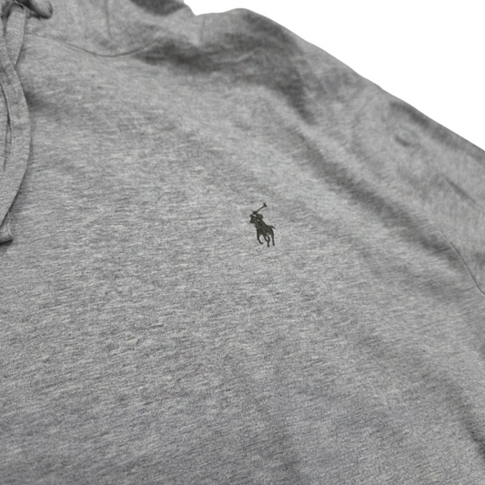 Playera Con Gorro Ralph Lauren Grande L Gris Claro Pony Gris