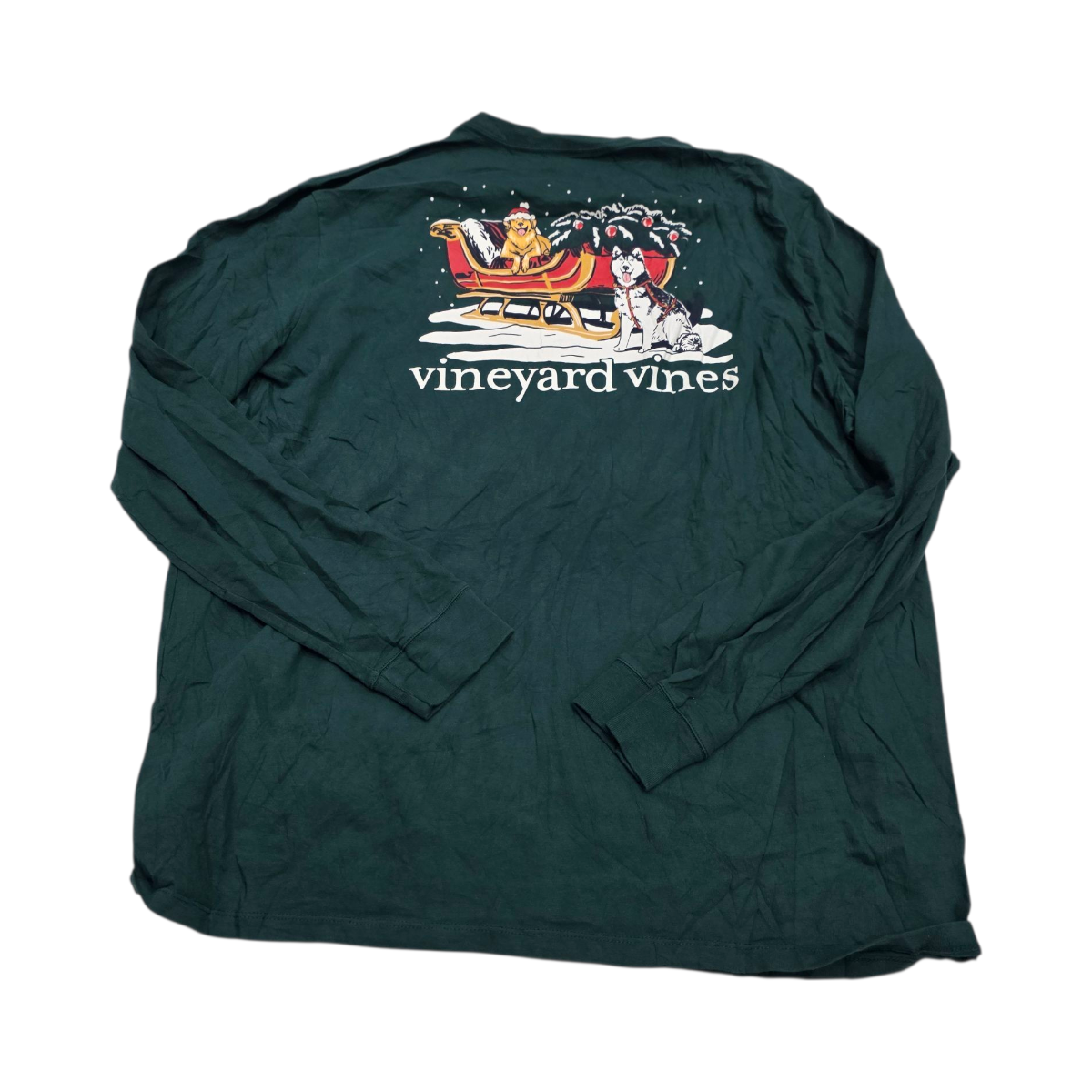 Playera Manga Larga Vineyard Vines Xgrande Xl Verde Navidad