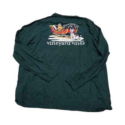 Playera Manga Larga Vineyard Vines Xgrande Xl Verde Navidad