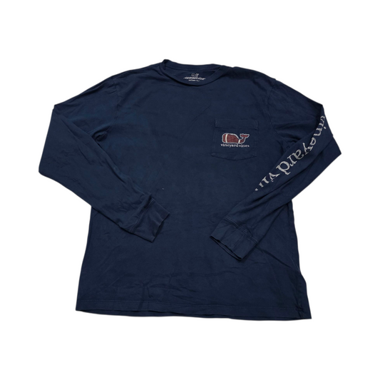 Playera M/larga Vineyard Vines Xchico Xs Azul Futb Americano