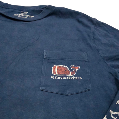 Playera M/larga Vineyard Vines Xchico Xs Azul Futb Americano
