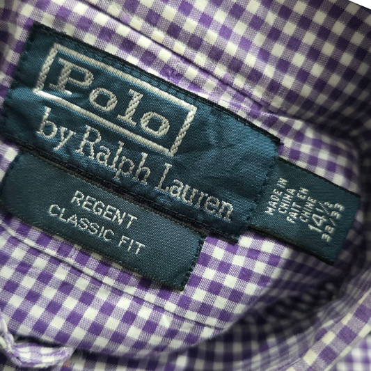 Camisa Ralph Lauren Regent Classic Fit 14 1/2 Cuadro Morado