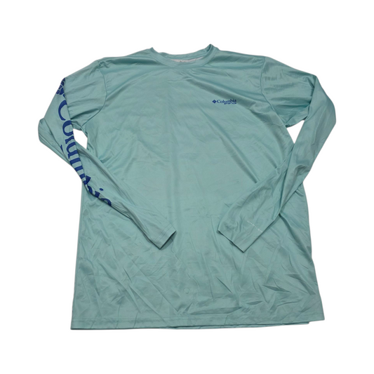 Playera Manga Larga Columbia Mediana M Azul Agua