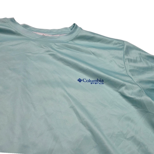 Playera Manga Larga Columbia Mediana M Azul Agua