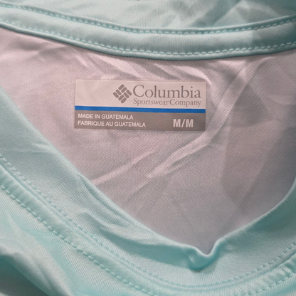 Playera Manga Larga Columbia Mediana M Azul Agua