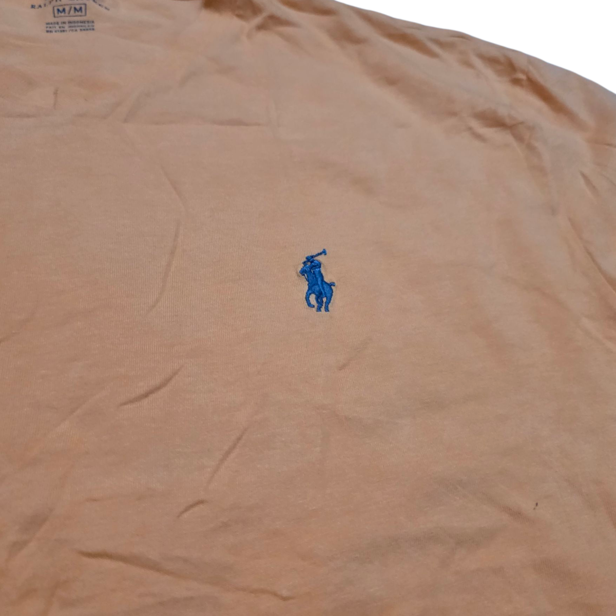 Playera Ralph Lauren Mediana M Naranja Pony Azul