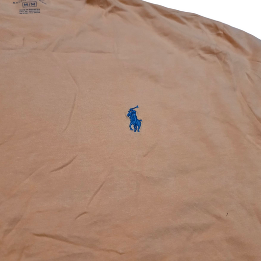 Playera Ralph Lauren Mediana M Naranja Pony Azul