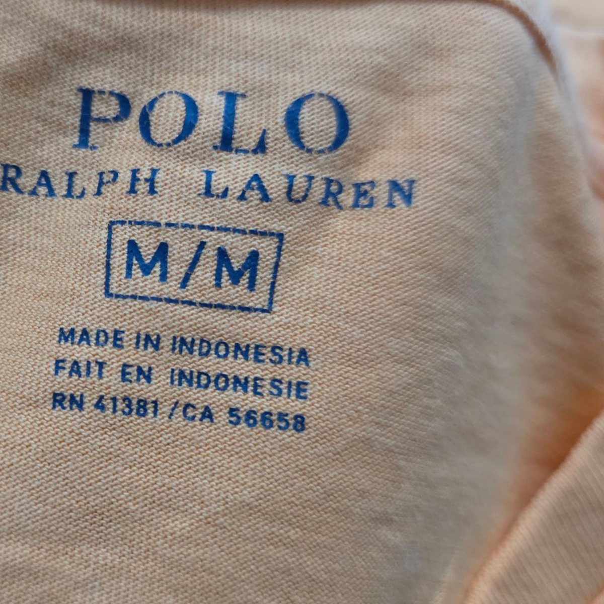 Playera Ralph Lauren Mediana M Naranja Pony Azul
