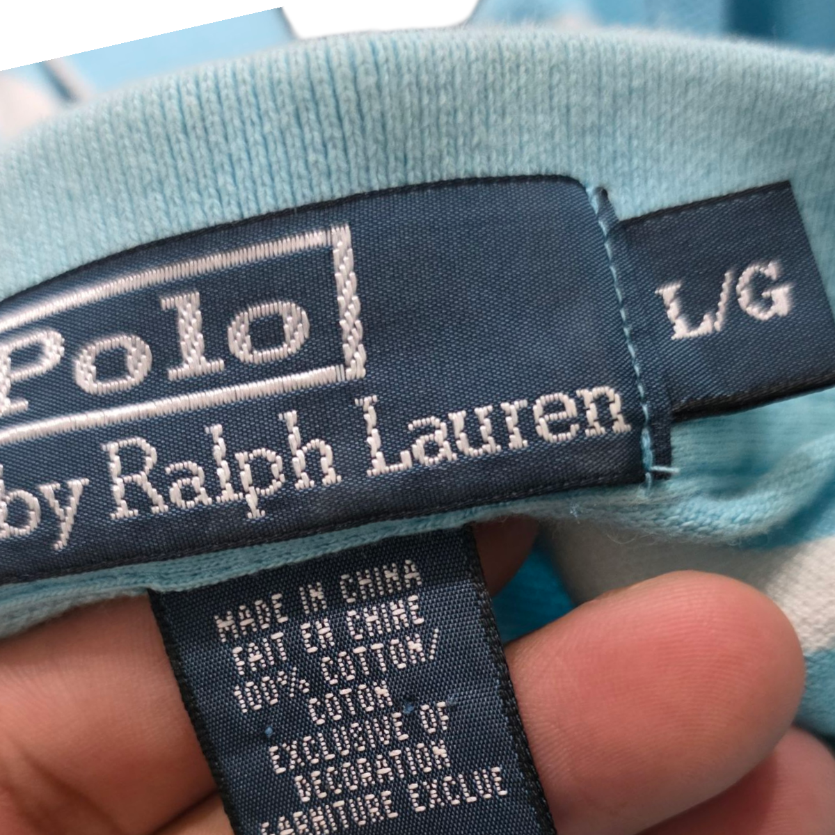 Playera Polo Ralph Lauren Grande L Azul Lineas Pony Rosa