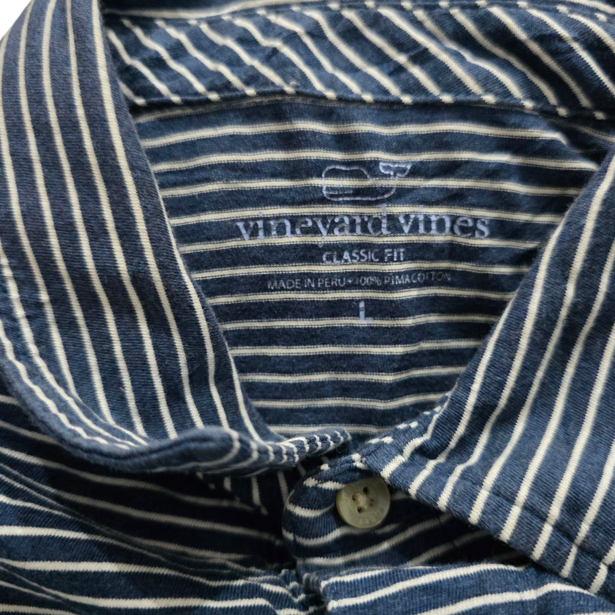 Playera Polo Vineyard Vines Grande L Azul Lineas