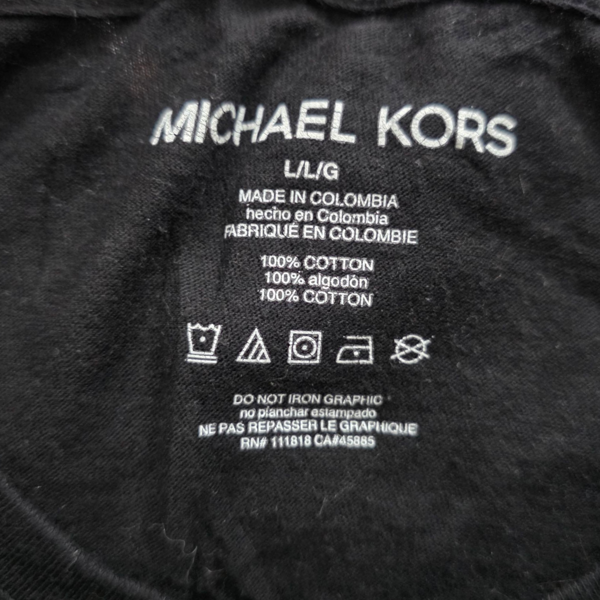 Playera Manga Larga Mihael Kors Grande L Negro