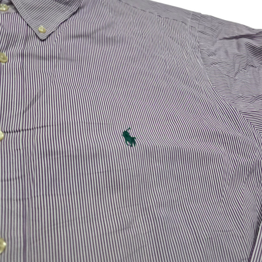 Camisa Ralph Lauren Xgrande Xl 17 Morado Lineas