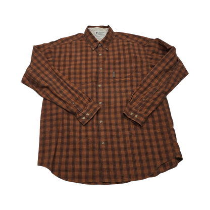 Camisa Columbia Xgrande Xl Cuadro Naranja